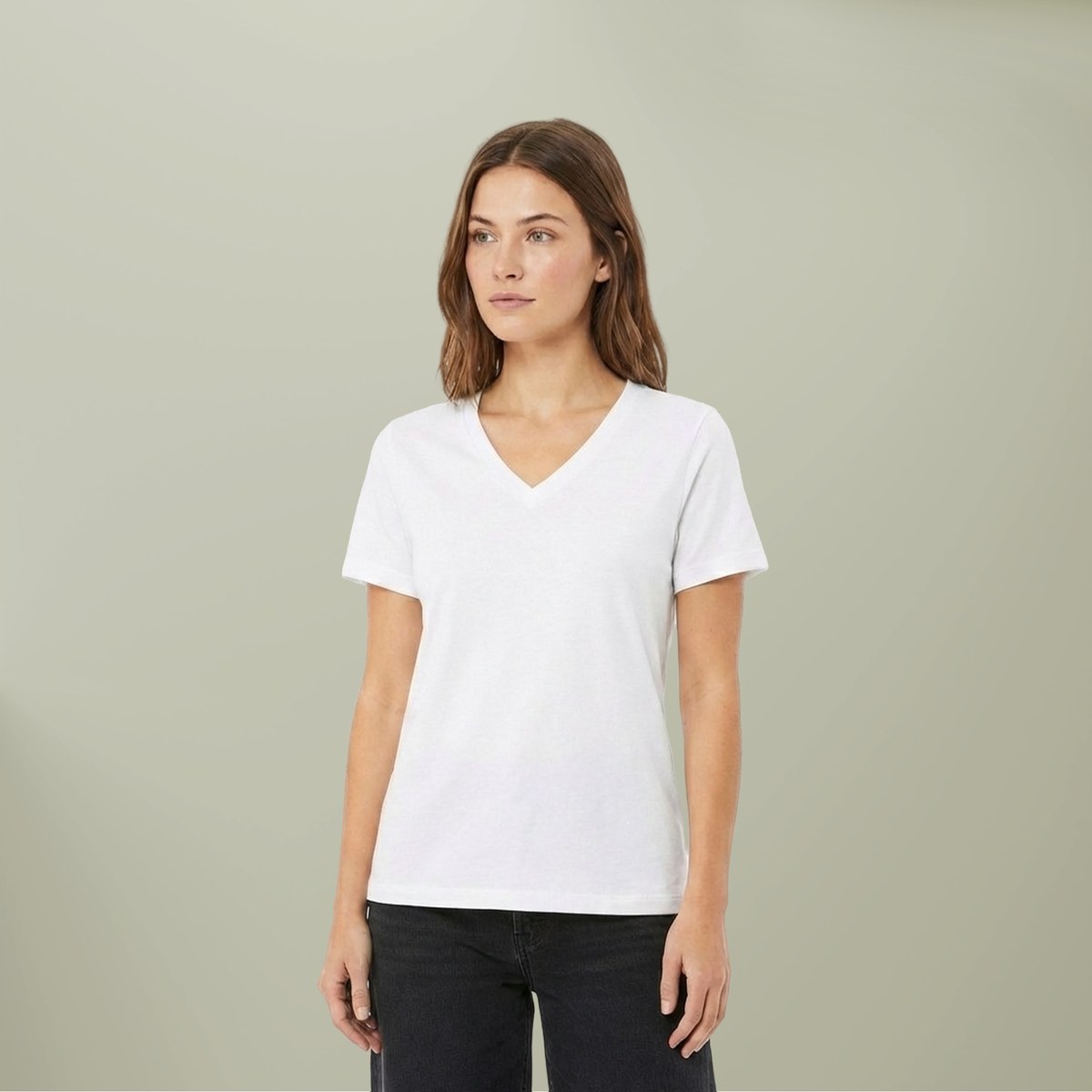 Women’s Relaxed Heather CVC V-Neck Tee