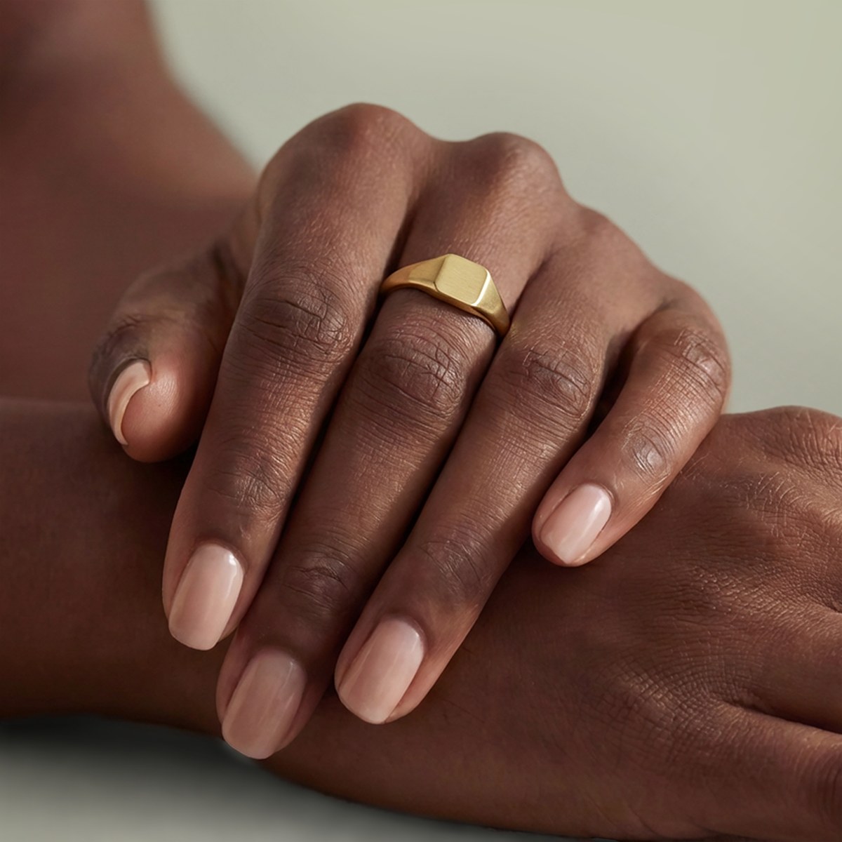 Stainless Steel Square Signet Ring