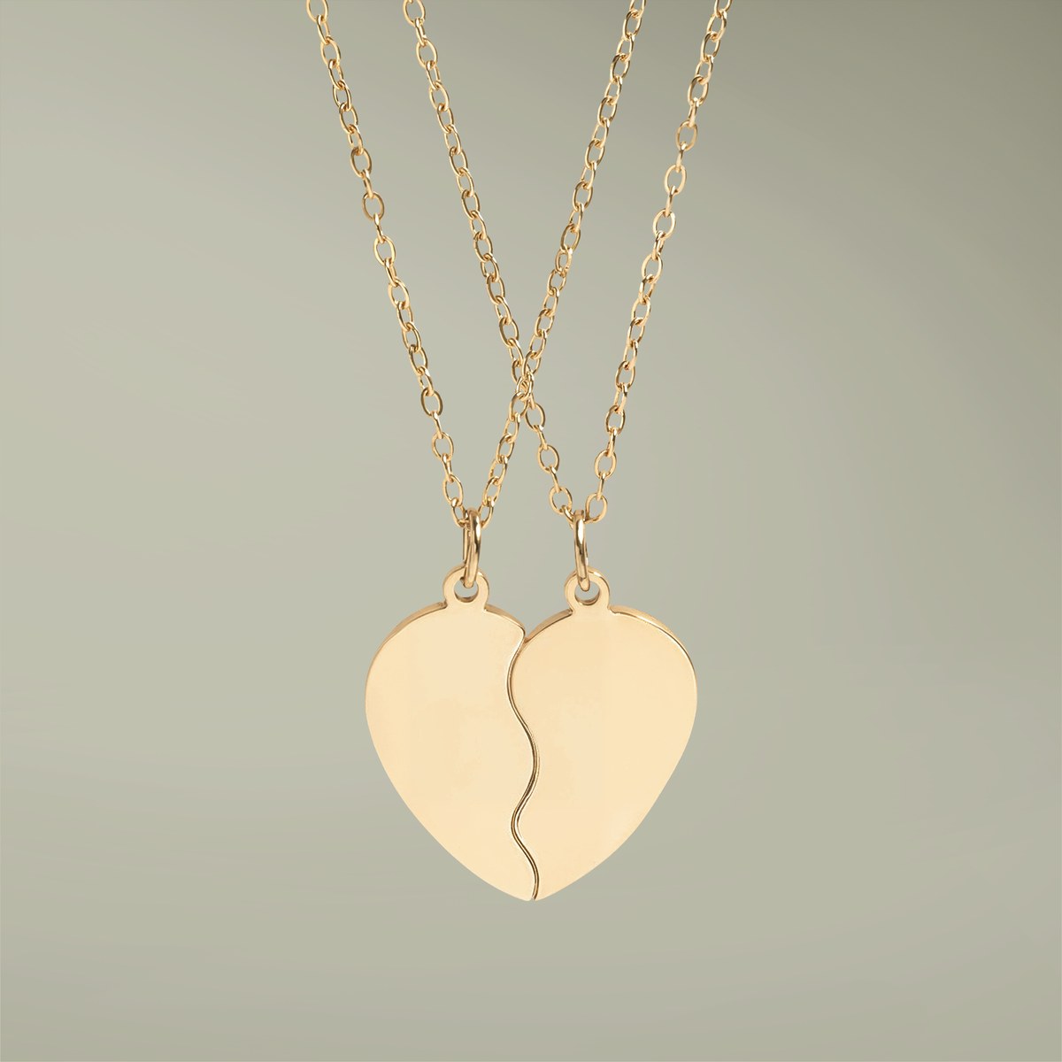 Break Apart Heart Necklace Set